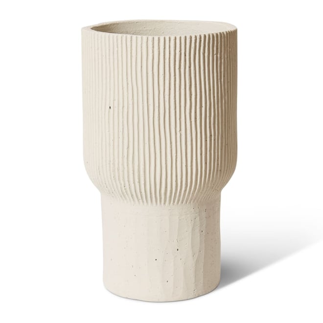 Fezeka Tall Fibrestone Planter White - 34 x 34 x 58cm color White