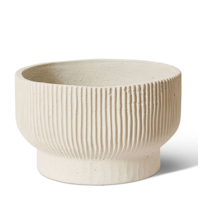 Fezeka Bowl Fibrestone Planter White - 43 x 43 x 26cm color White