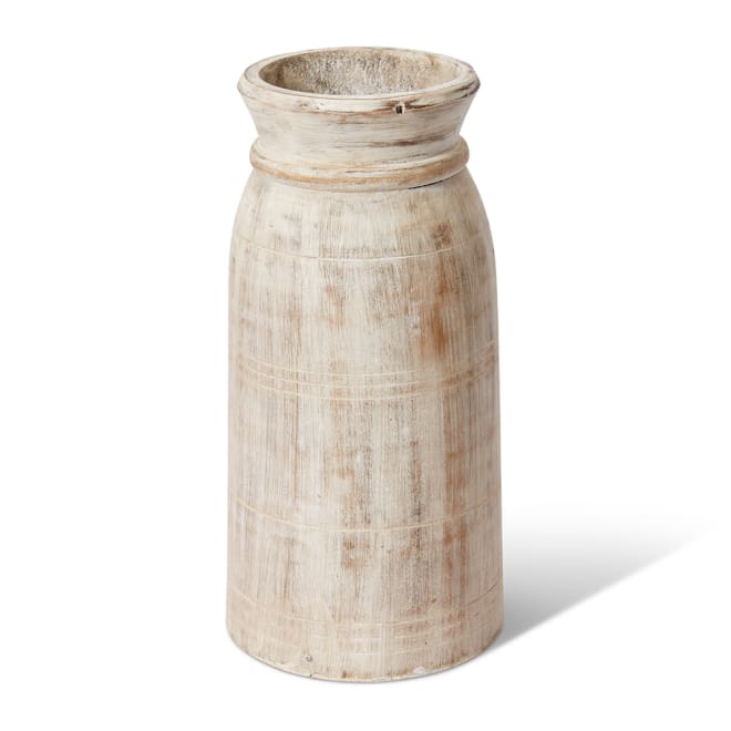 Bharat Wooden Vessel - 17 x 17 x 35cm 