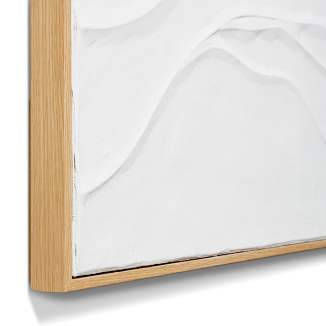 Wavy Hand Painted Wall Art - 90 x 5 x 120 cm color White/Natural