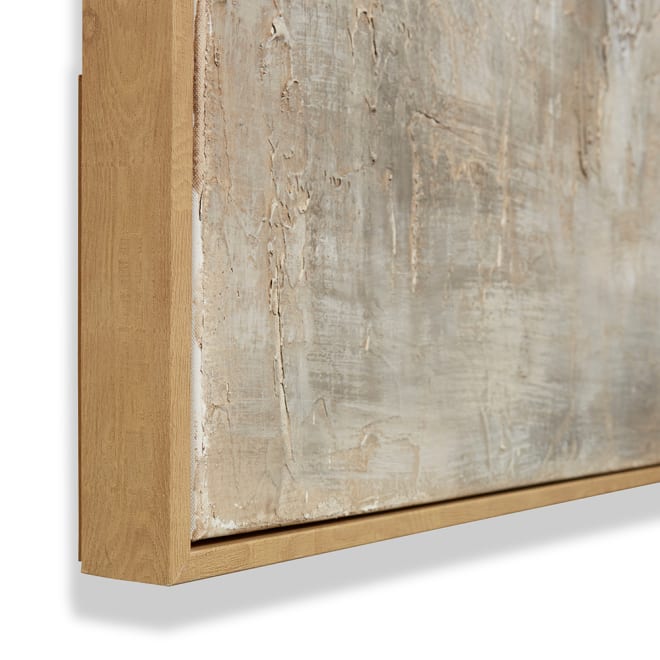 Morning Fog Hand Painted Wall - 120 x 5 x 150cm color White Beige