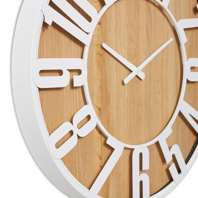 Haddon Wall Clock White/Natural - 60 x 5 x 60cm color White/Natural