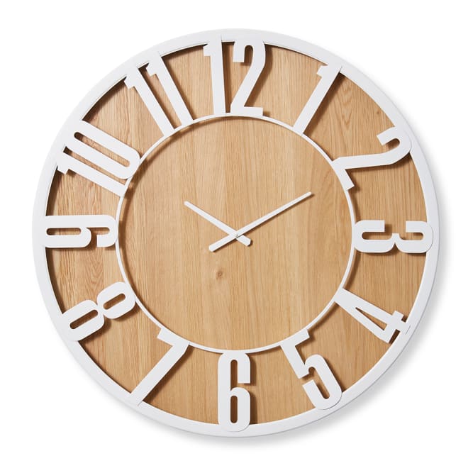 Haddon Wall Clock White/Natural - 80 x 5 x 80cm color White/Natural