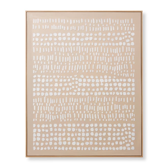 Jabari Hand Painted Wall Art - 120 x 5 x 150cm color Beige/Cream