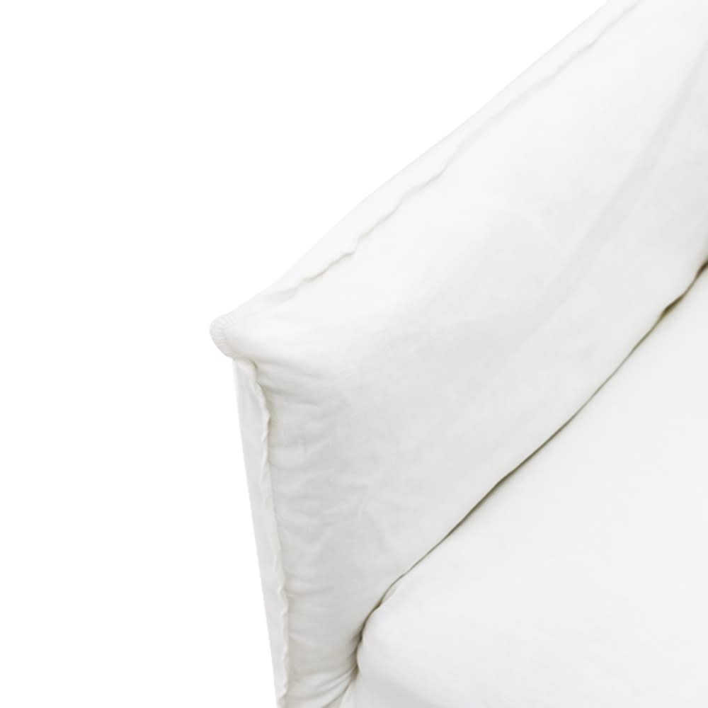 Como Rocker Swivel Chair Linen Pure White color Linen Pure White