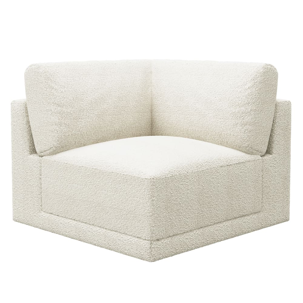 Haven Boucle Ivory Corner Sofa Chair Module color Boucle Ivory