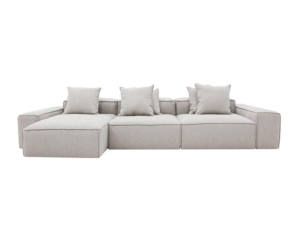 Riley Boucle Pumice Modular Sofa - 3 Seater Chaise color Boucle Pumice