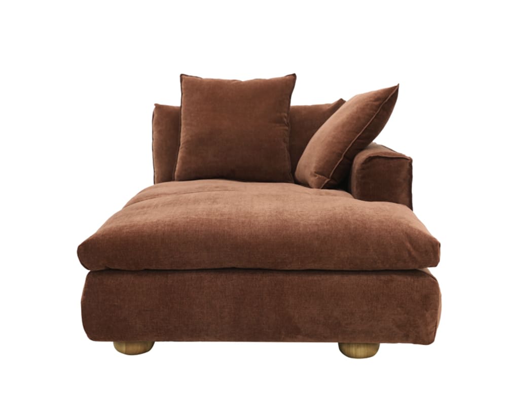 Tully Muse Rust Chaise Right Arm Facing Module color Muse Rust