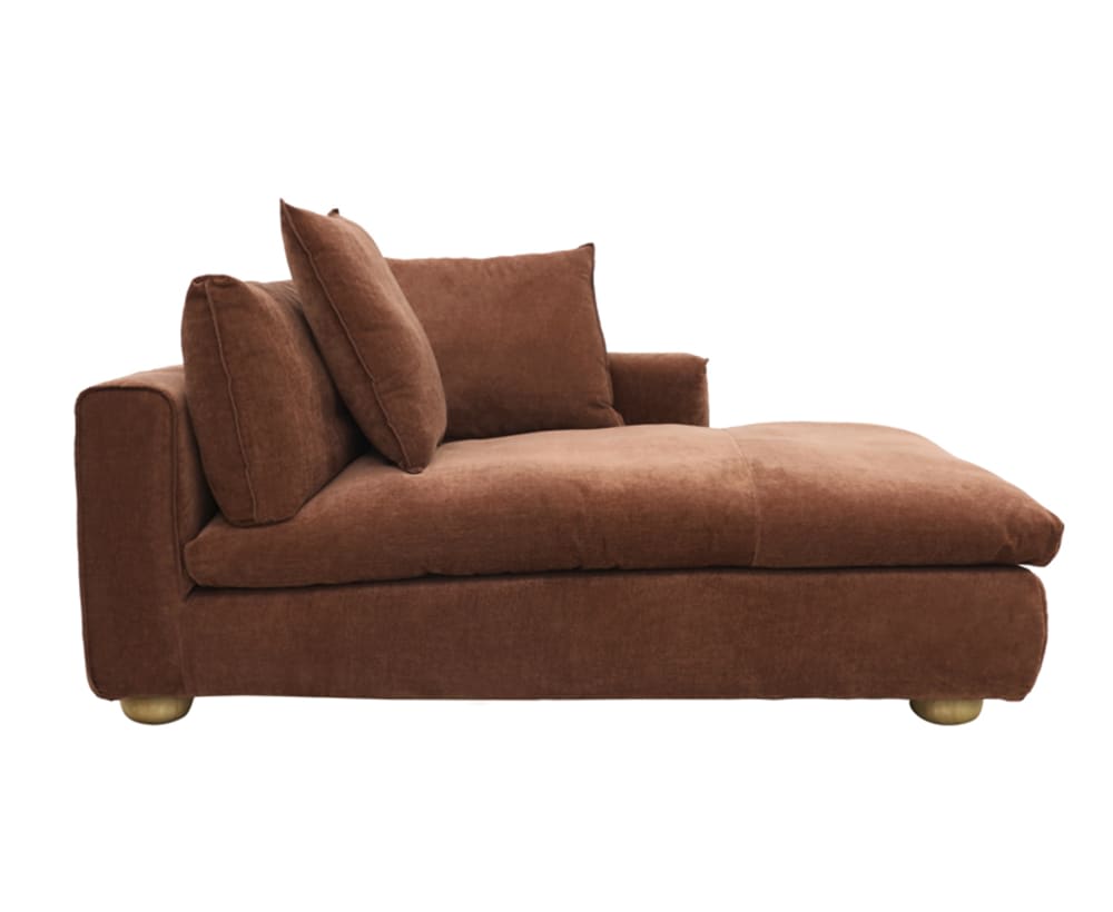 Tully Muse Rust Chaise Right Arm Facing Module color Muse Rust
