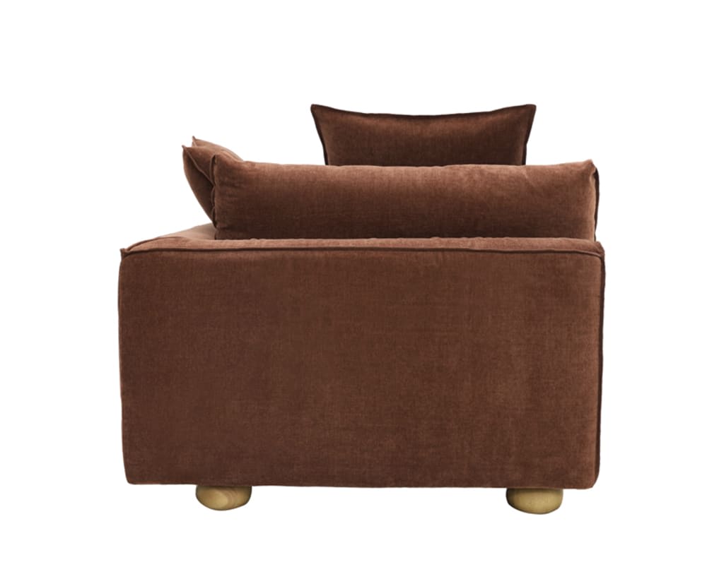 Tully Muse Rust Chaise Right Arm Facing Module color Muse Rust