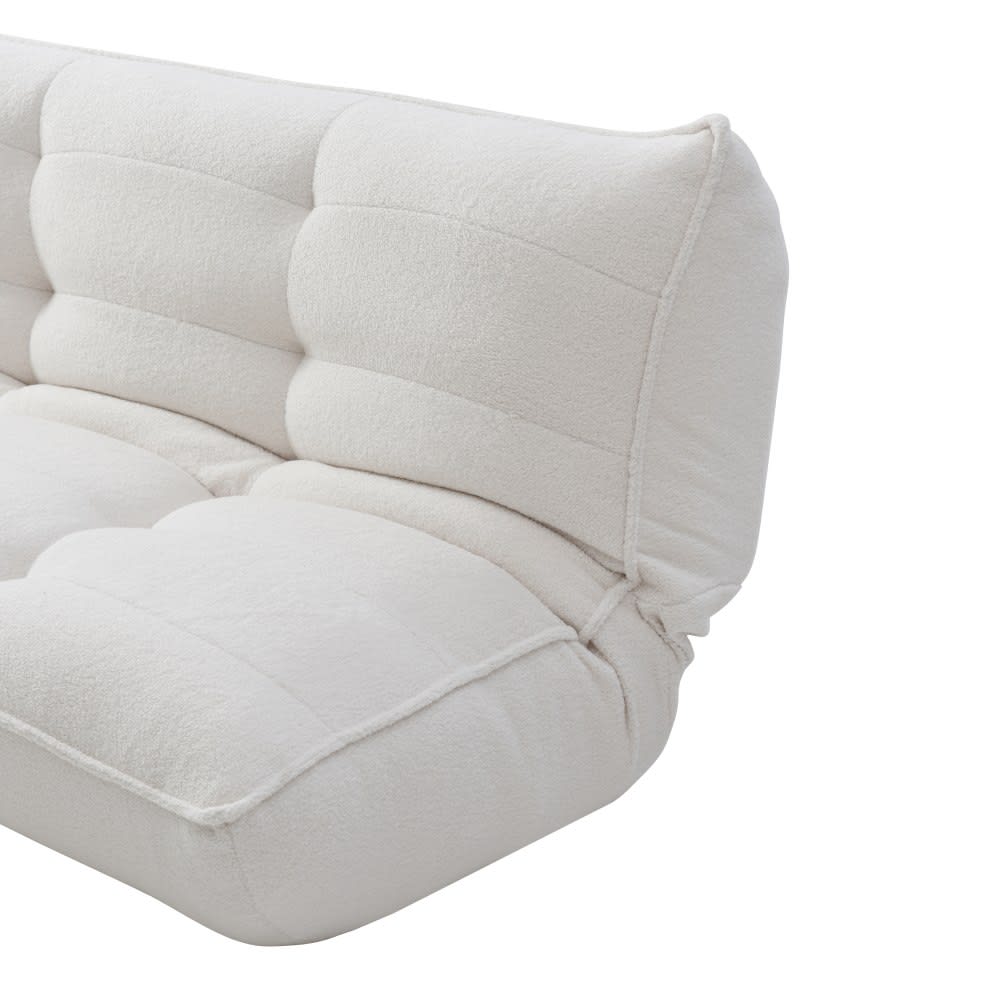 Harlee Misha Boucle Ivory 3-Seater Sofa Bed color Ivory