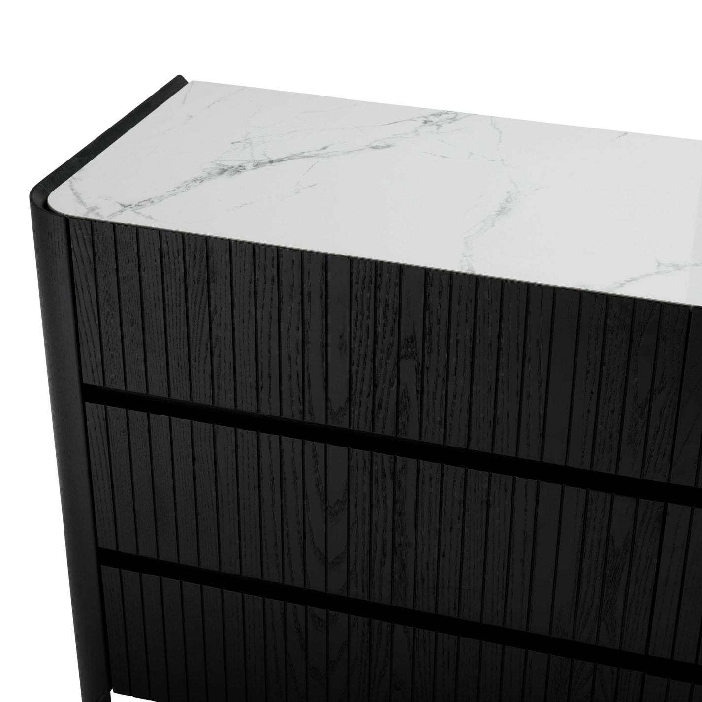 Lanoz Black & Ceramic Top Dresser - 6 Dresser color Black
