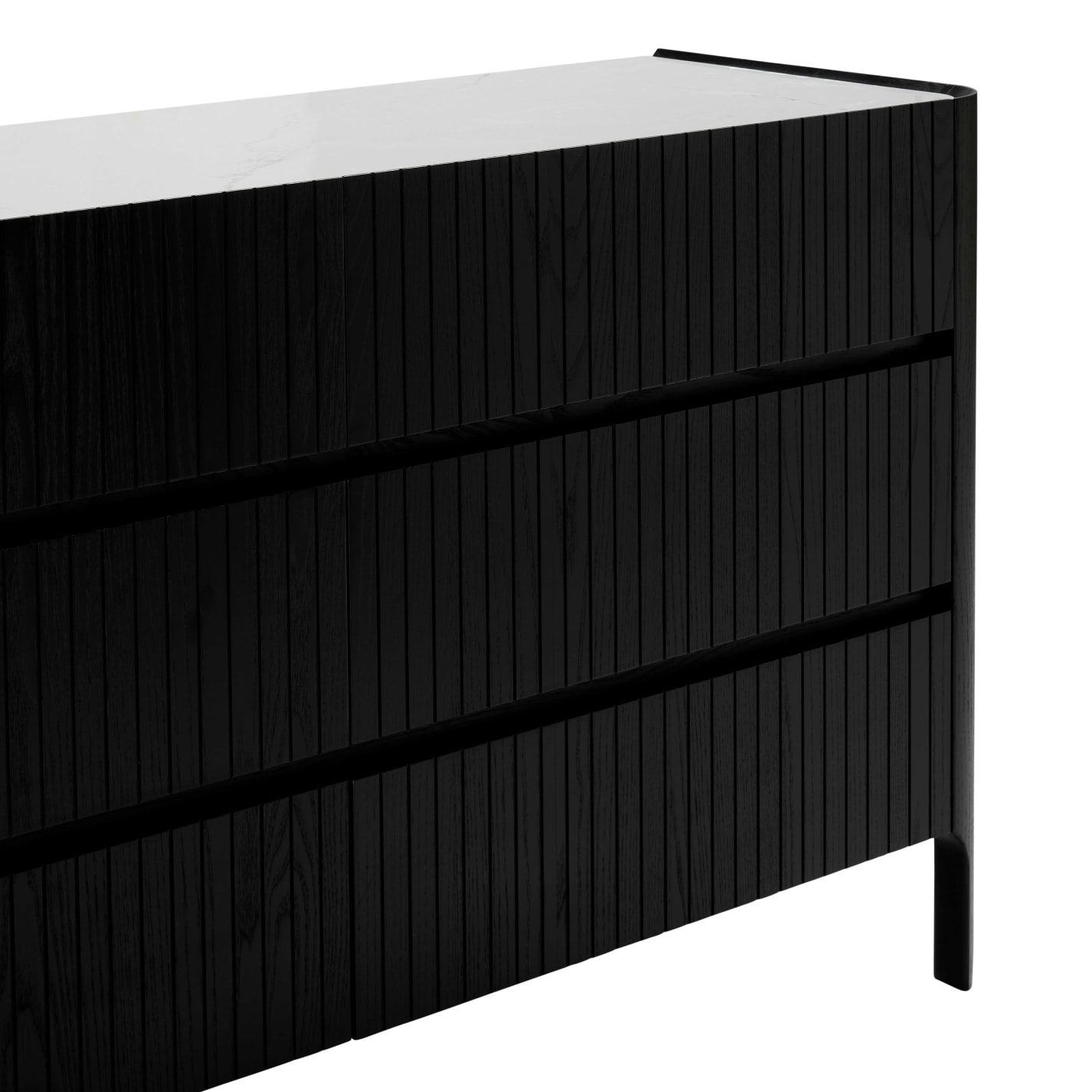 Lanoz Black & Ceramic Top Dresser - 6 Dresser color Black
