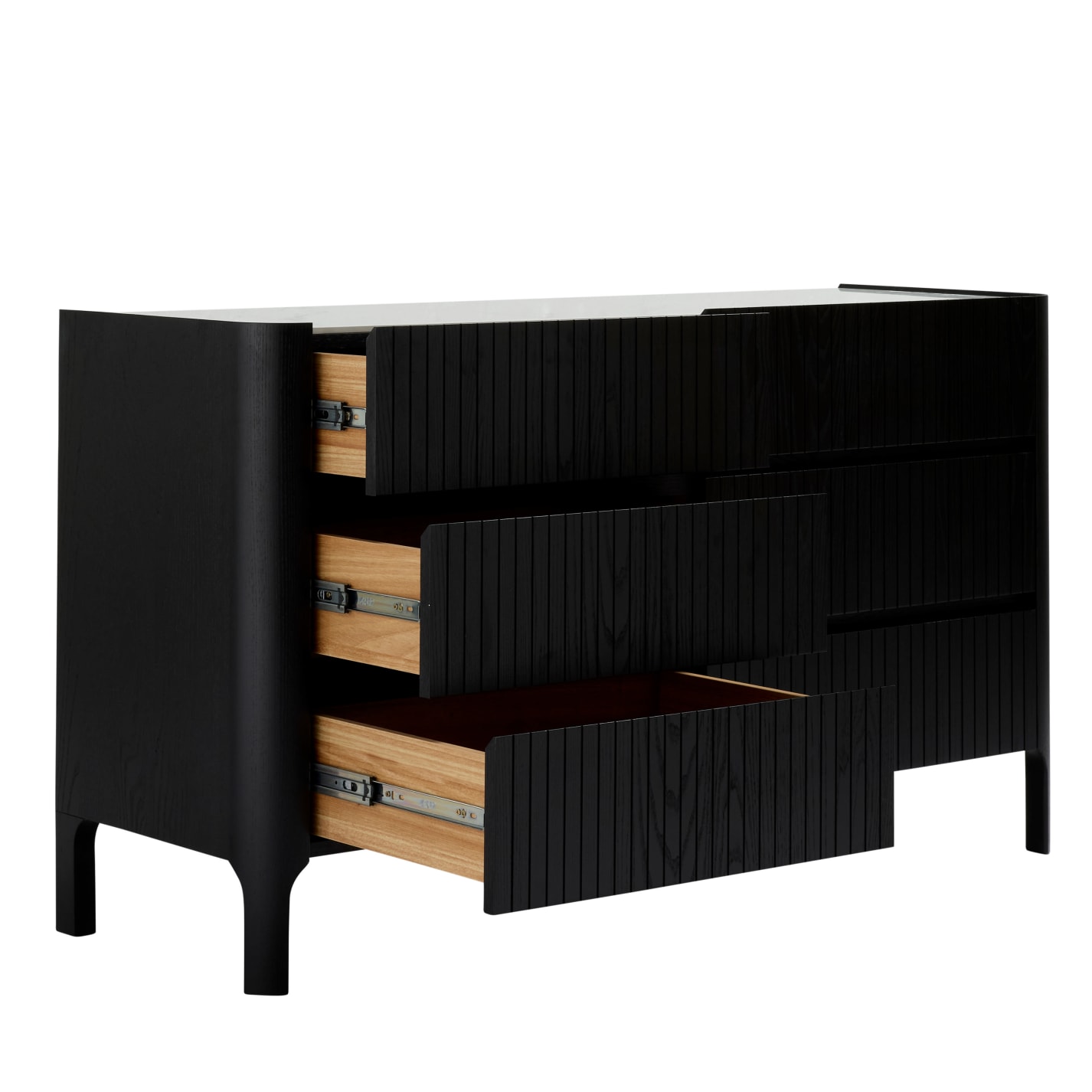 Lanoz Black & Ceramic Top Dresser - 6 Dresser color Black
