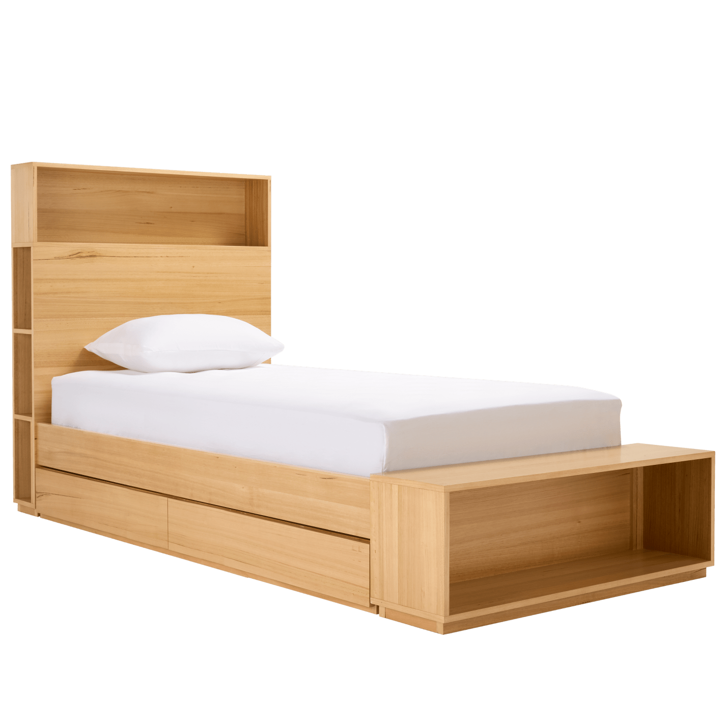 Zappy Storage Bed with Long Under Storage Drawer color Natural