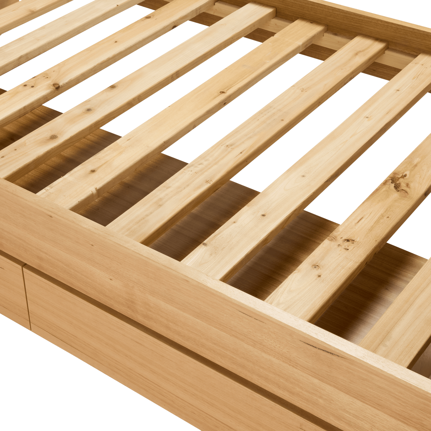 Zappy Storage Bed with Long Under Storage Drawer color Natural