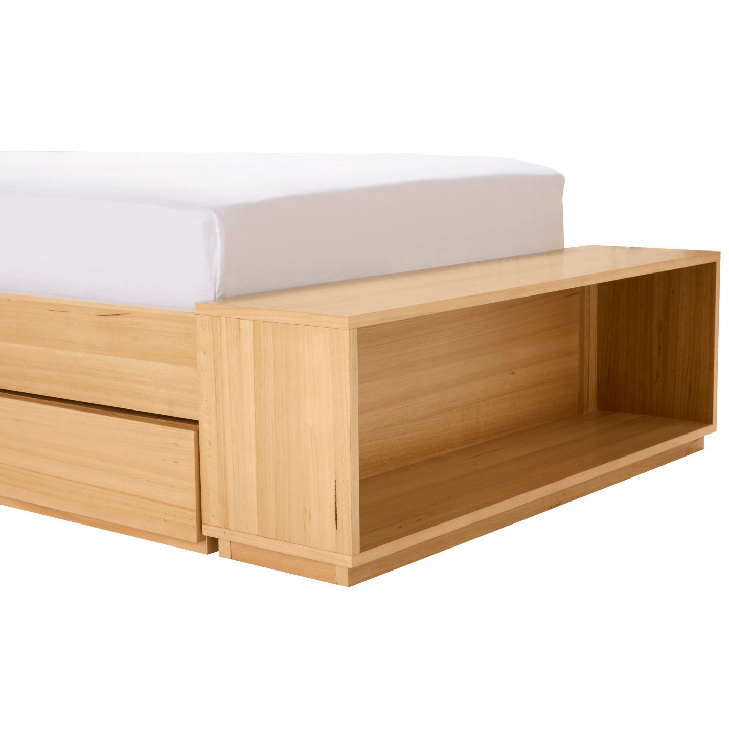 Zappy Storage Bed with Long Under Storage Drawer color Natural