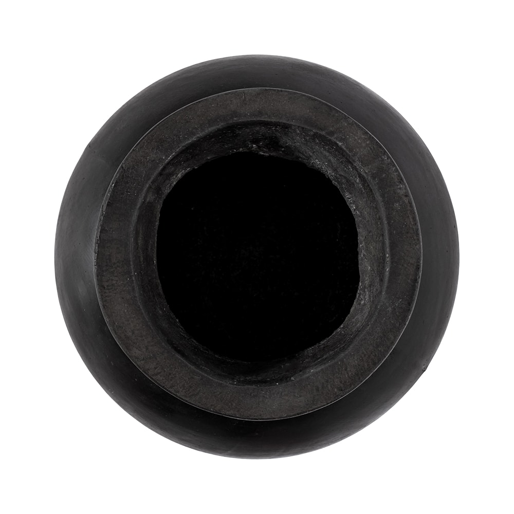 Ursula Concrete Round Vase Black - 21cm color Black