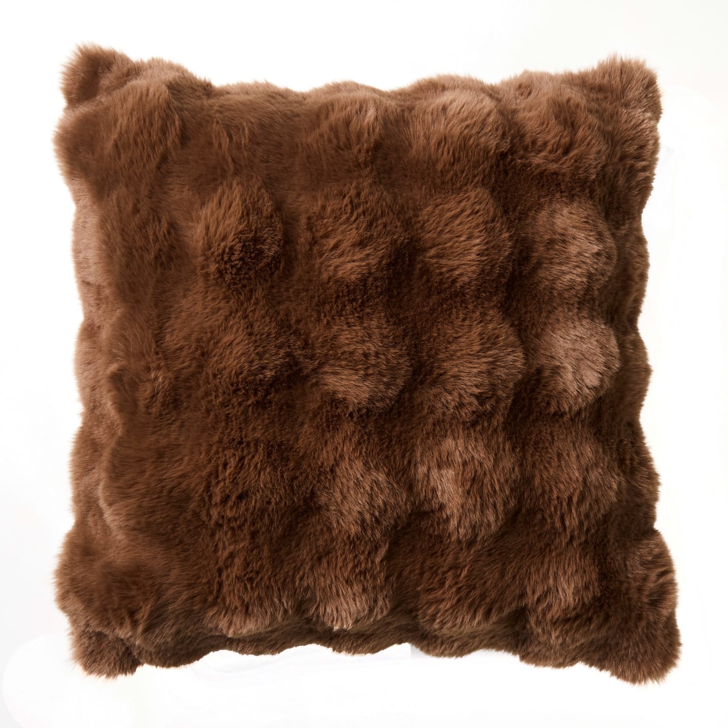 Flurry Fur Cushion Chocolate 50 cm x 50 cm color Chocolate