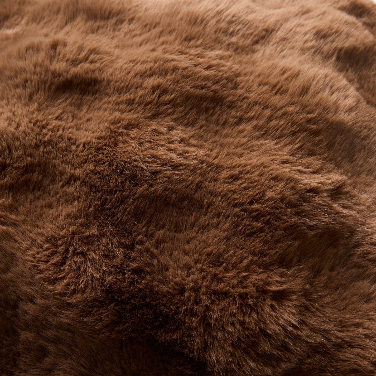 Flurry Fur Cushion Chocolate 50 cm x 50 cm color Chocolate