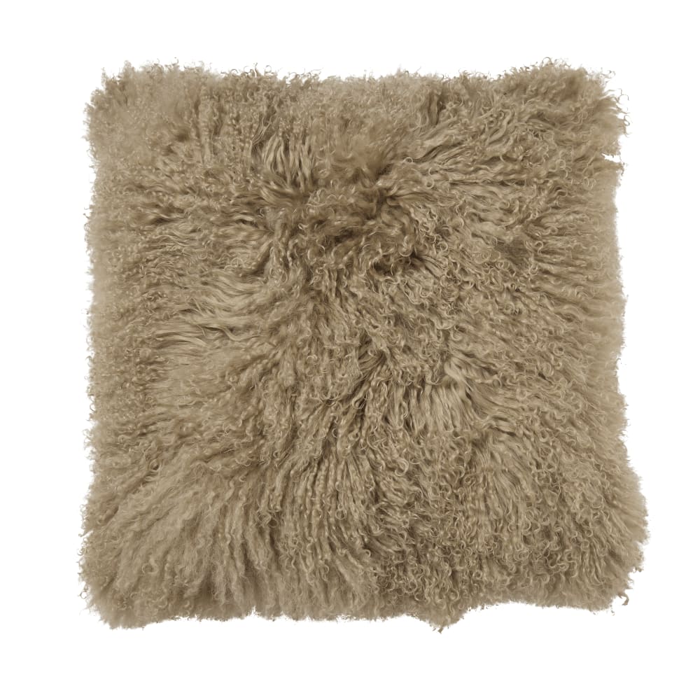 Mongolian Fur Cushion Mushroom - 55cm x 55cm color Mushroom