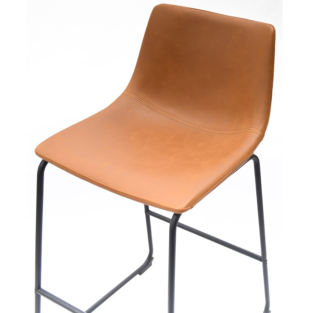 Montana Saddle Counter Stool Rust color Faux Leather Rust