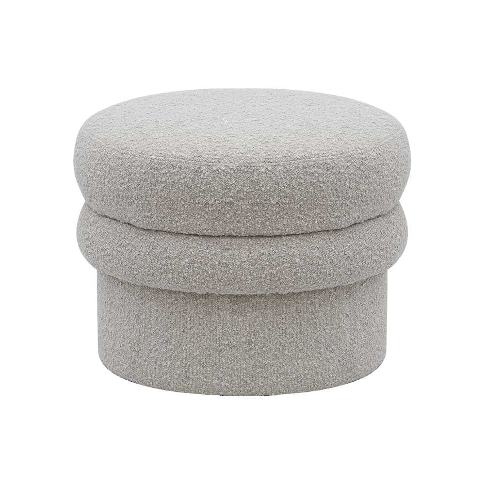 Bolo Mushroom Boucle Pumice Storage Ottoman color Pumice