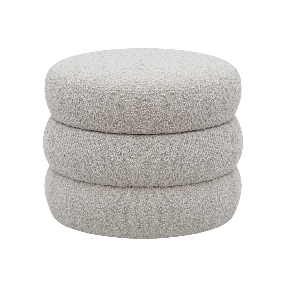 Bolo Cylinder Boucle Pumice Storage Ottoman color Pumice