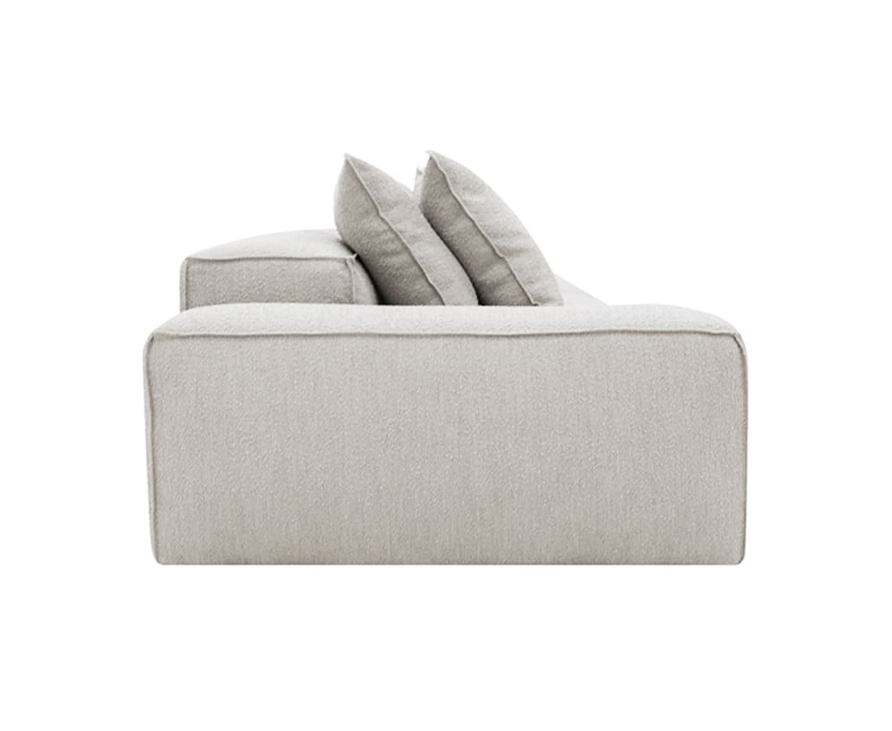 Riley Boucle Pumice Modular Sofa - 1x Arm, 3x Armless, 1x Right Terminal color Boucle Pumice