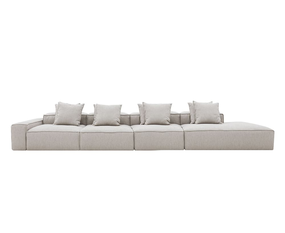 Riley Boucle Pumice Modular Sofa - 1x Arm, 3x Armless, 1x Right Terminal color Boucle Pumice