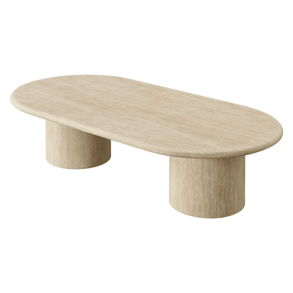 Athens Mocha Travertine Marble Coffee Table color Mocha