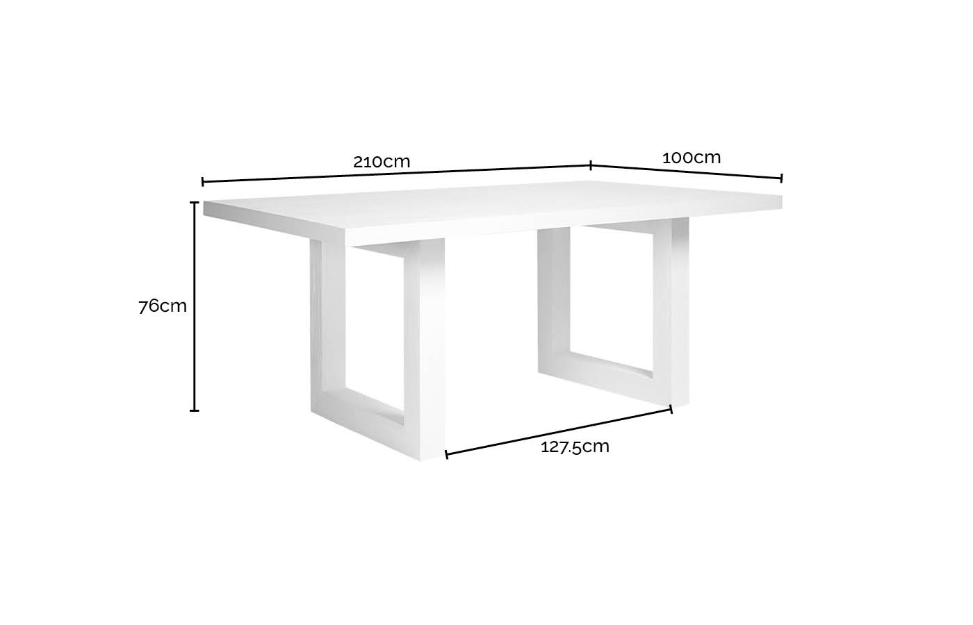 Balmain Dining Table White - 210cm color White