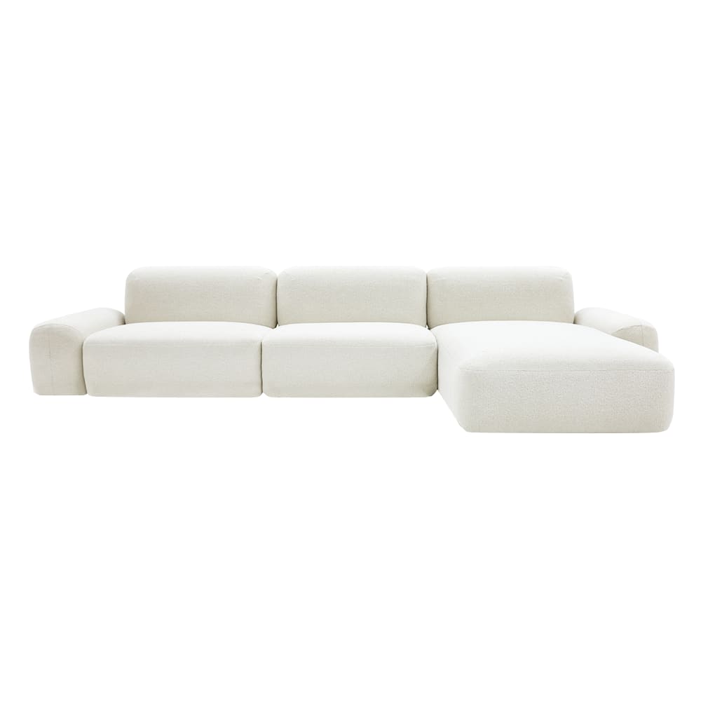 Beckett Noa Fog Chaise Sofa - 3 Seater color Noa Fog
