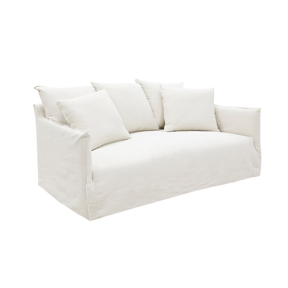 Como Linen Ecru Sofa -  2.5 Seater color Linen Ecru