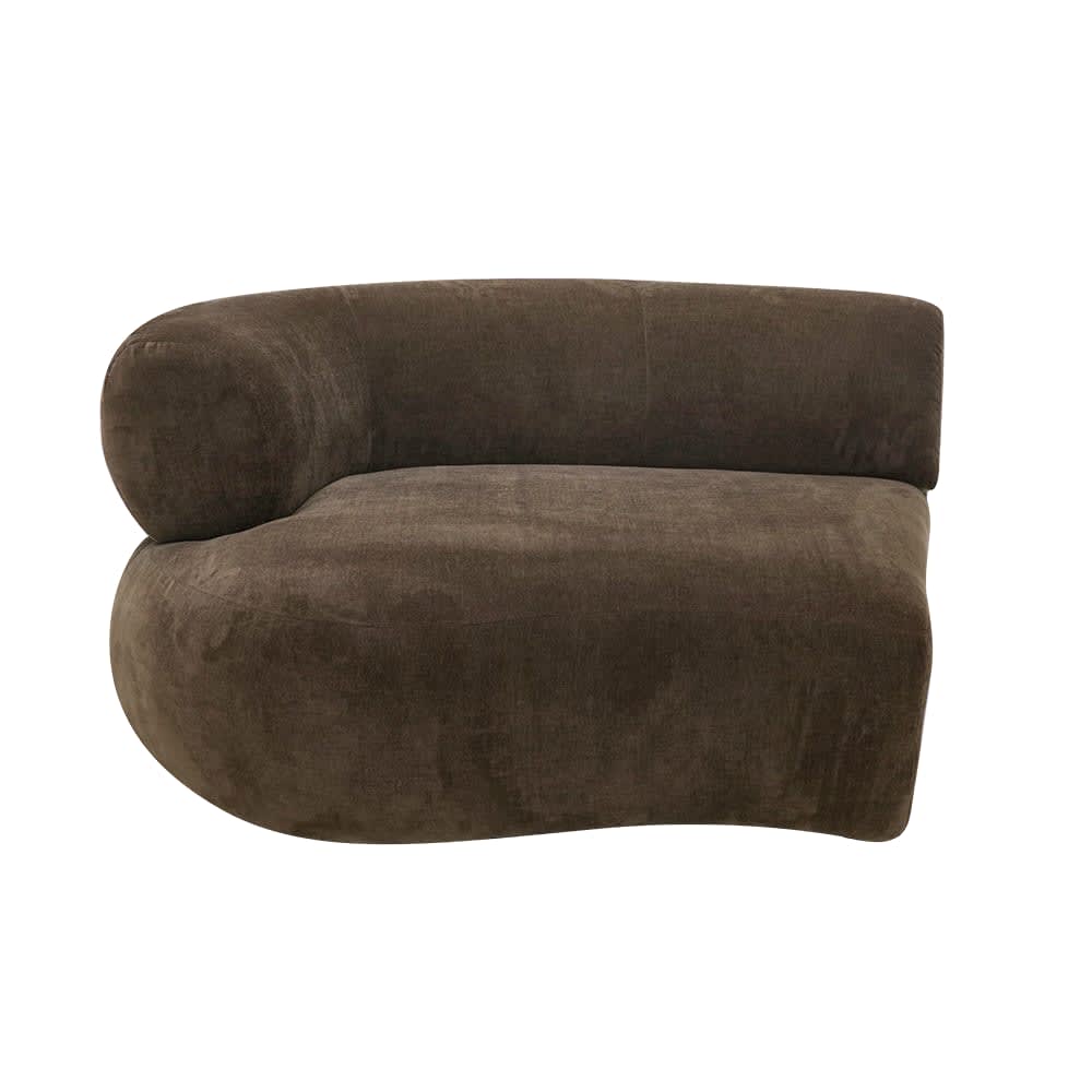 Colette Muse Chocolate 1.5 Seater Left Arm Facing Chair Module color Muse Chocolate