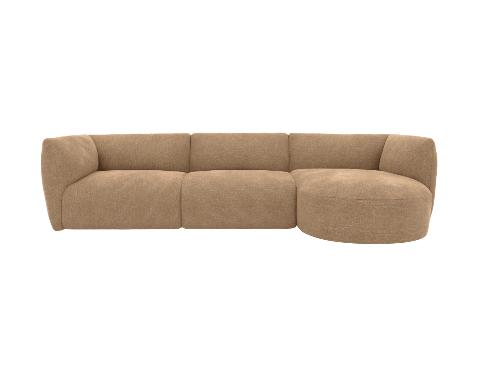 Dillon Avon Honey Round Chaise Sofa - 3 Seater color Avon Honey