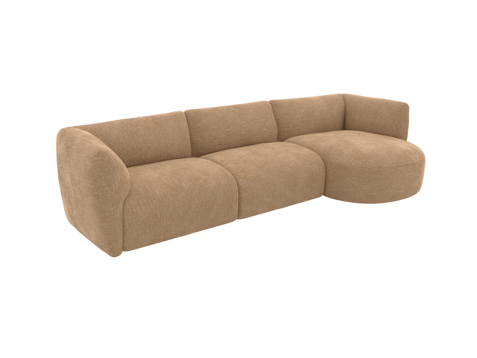 Dillon Avon Honey Round Chaise Sofa - 3 Seater color Avon Honey