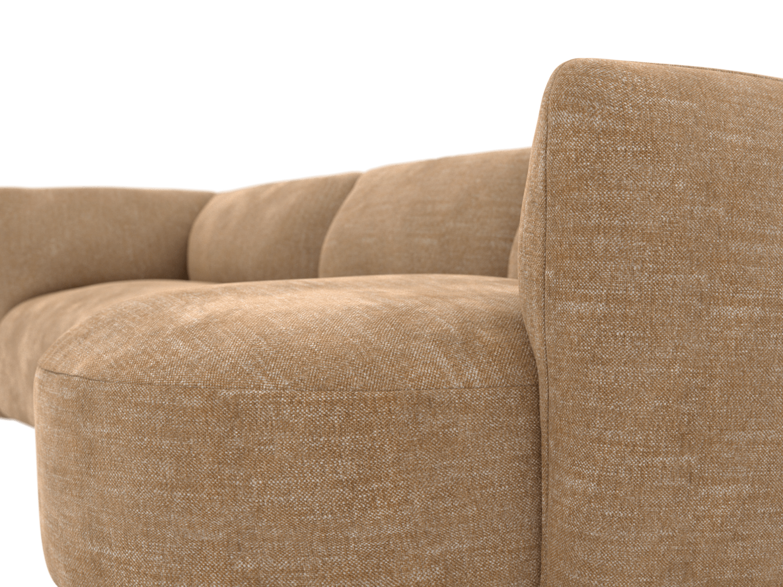 Dillon Avon Honey Round Chaise Sofa - 3 Seater color Avon Honey