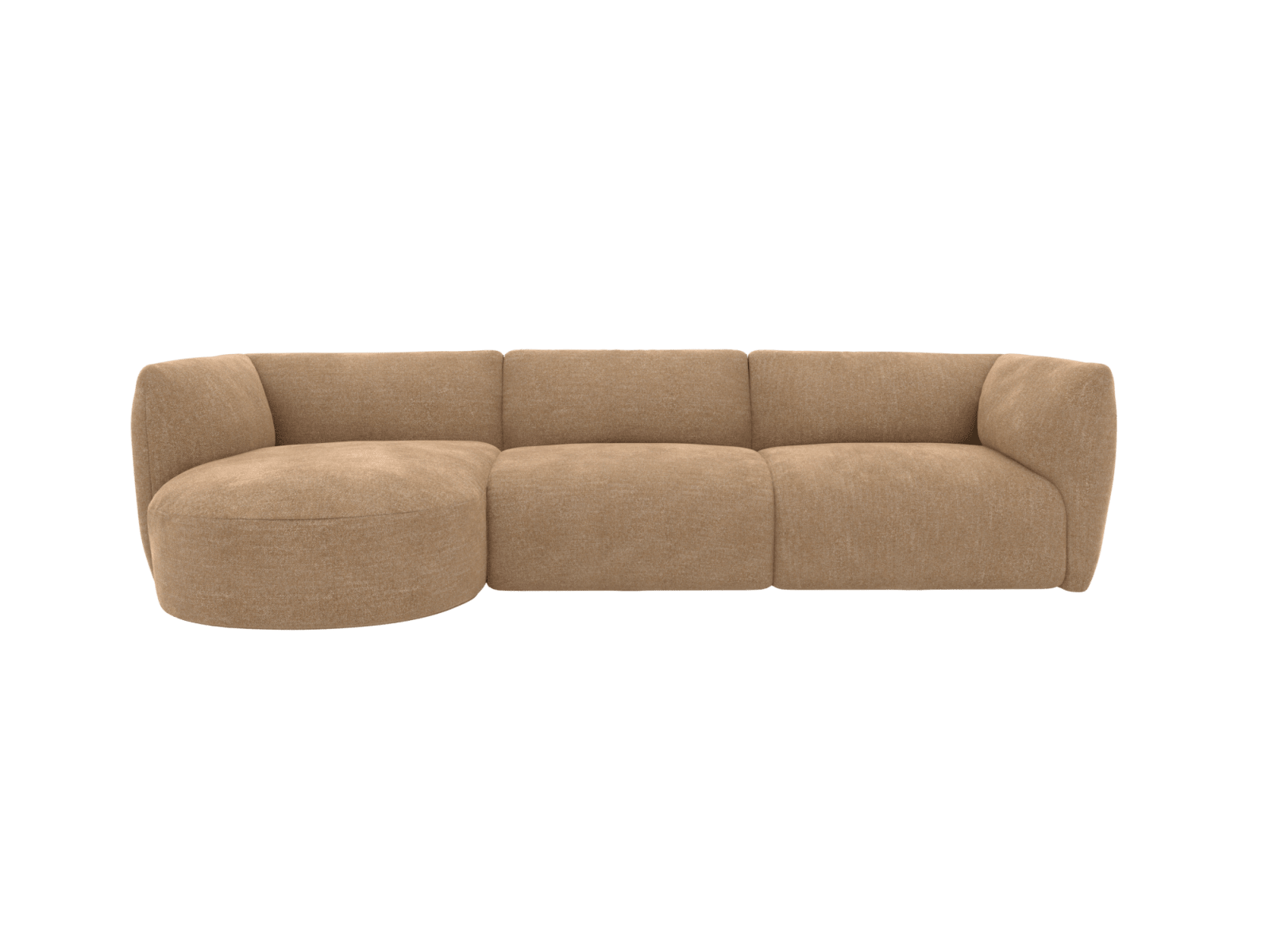 Dillon Avon Honey Round Chaise Sofa - 3 Seater color Avon Honey
