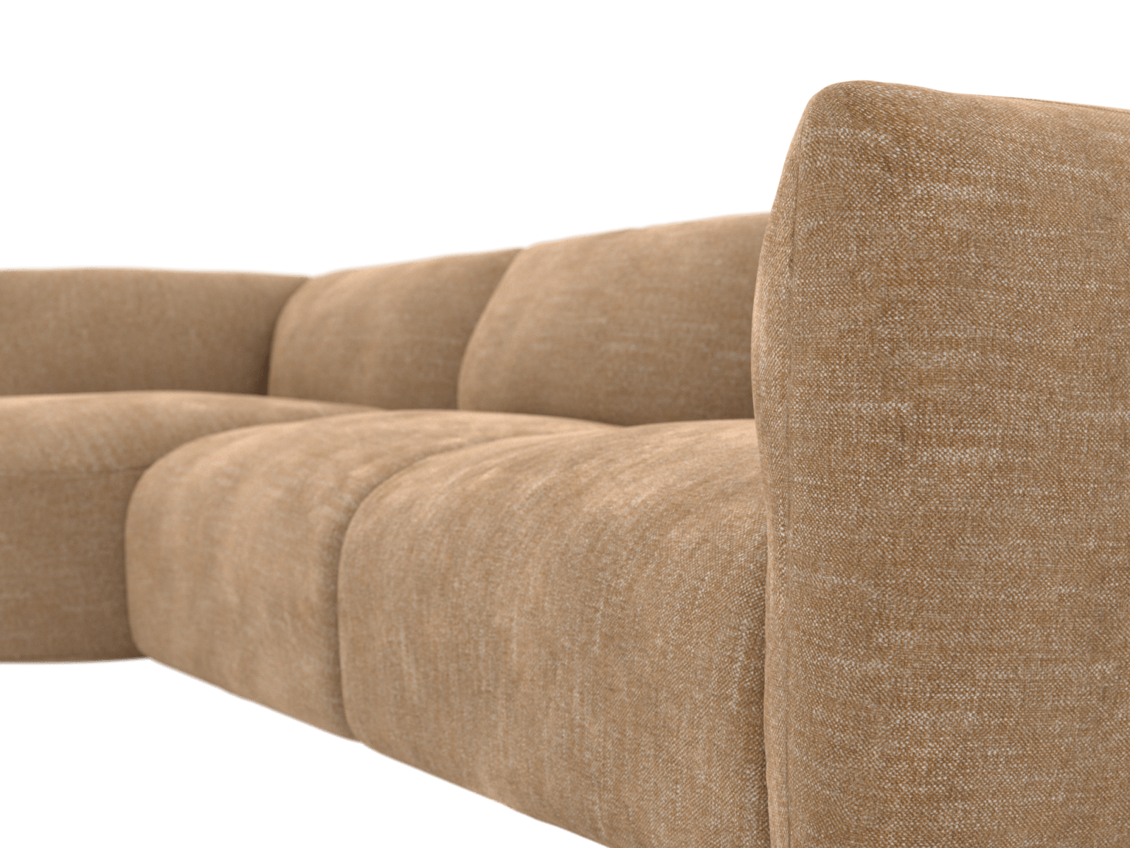 Dillon Avon Honey Round Chaise Sofa - 3 Seater color Avon Honey