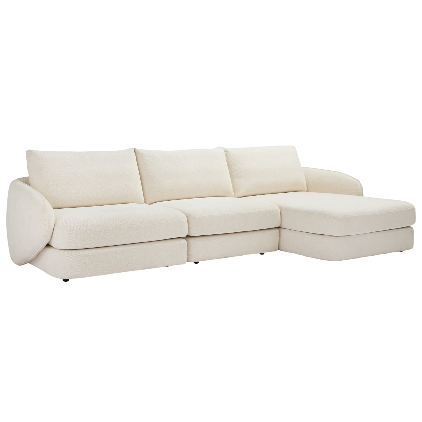 Esme Kent Bisque Chaise Sofa - 3 Seater color Kent Bisque