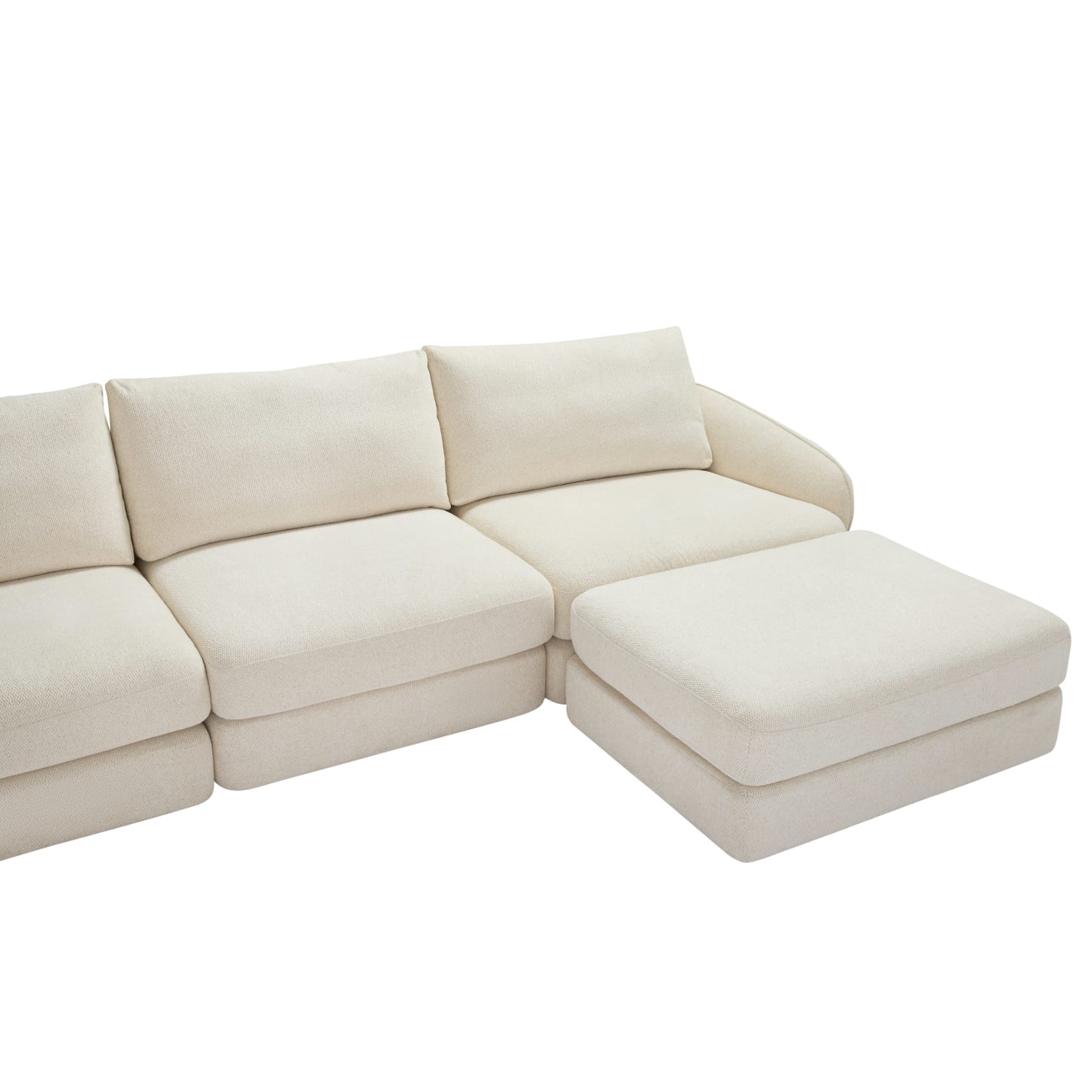 Esme Kent Bisque Sofa - 3 Seater and Ottoman color Kent Bisque