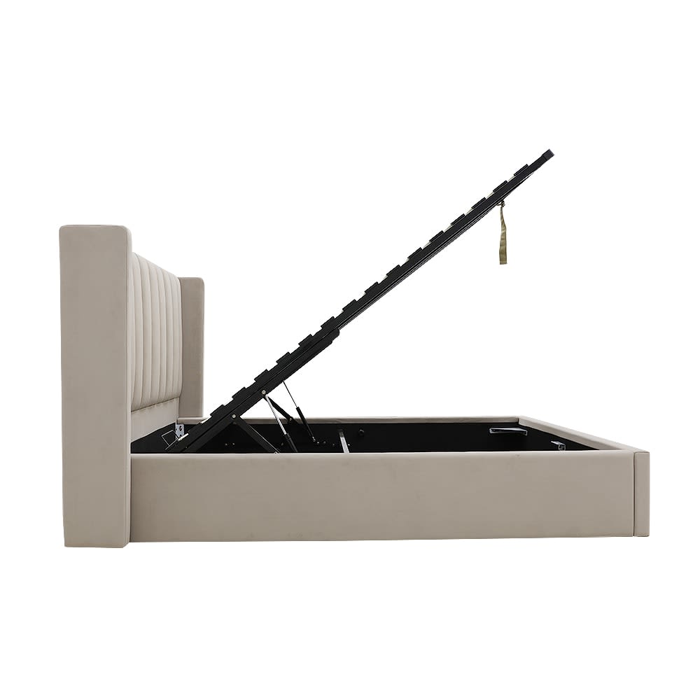 Isabella Gas Lift Bed Alles Angora color Alles Angora