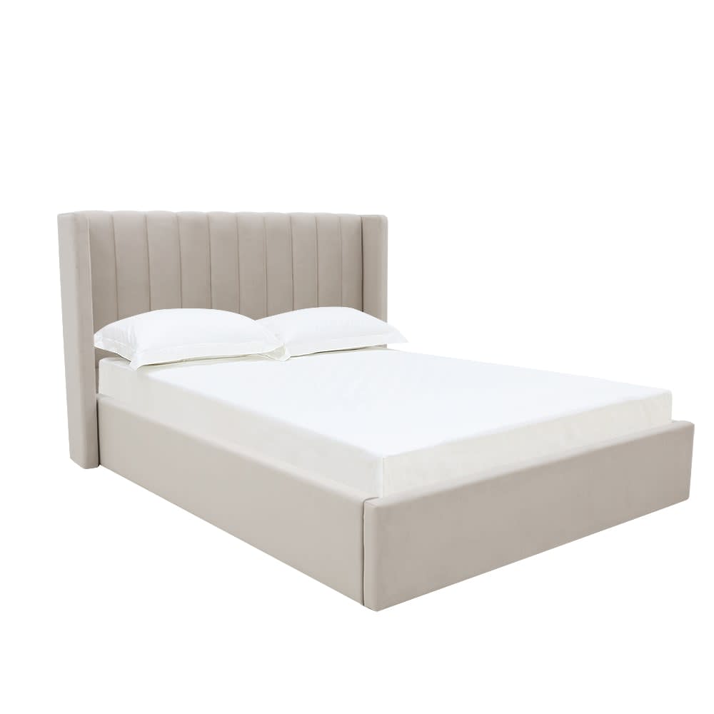 Isabella Gas Lift Bed Alles Angora color Alles Angora
