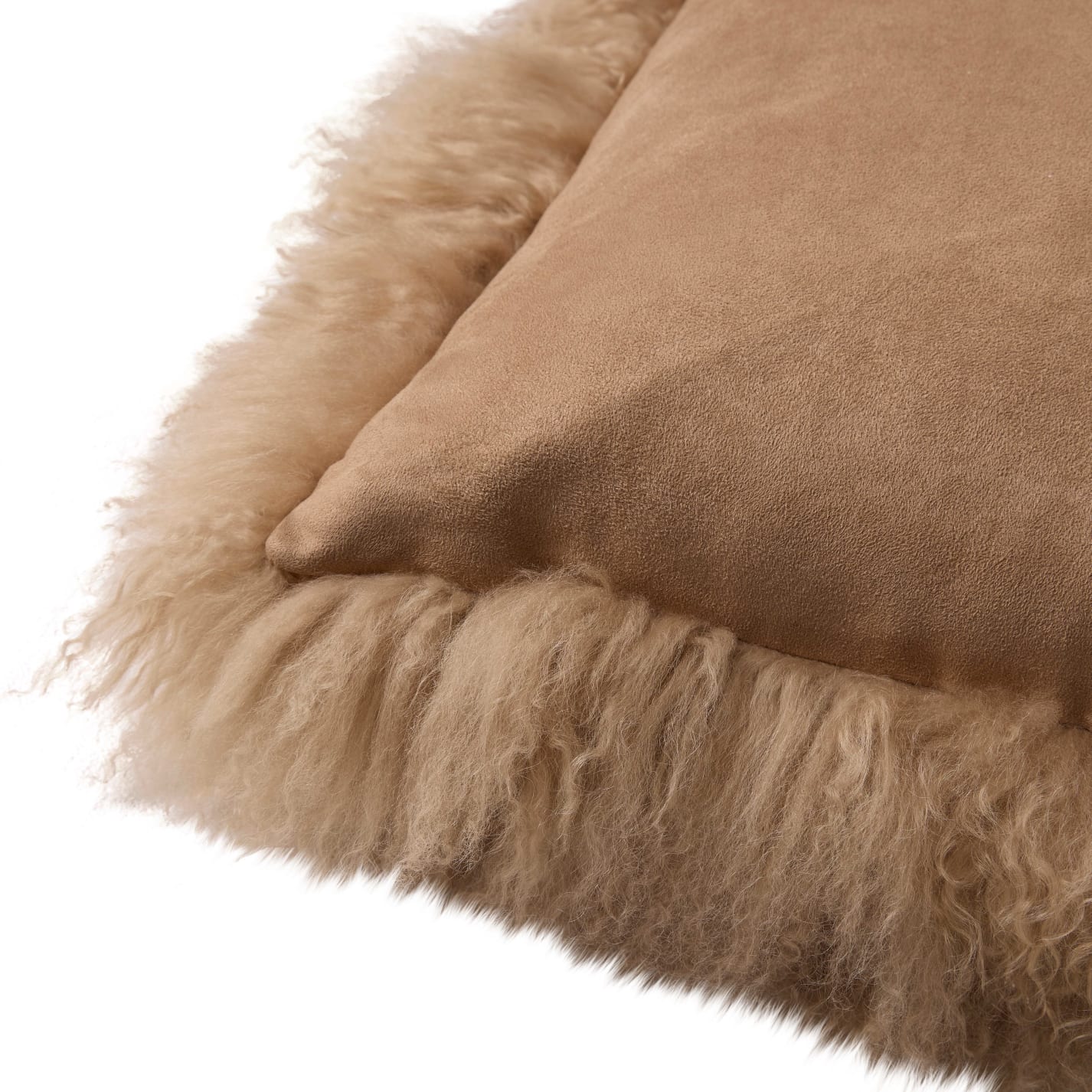 Mongolian Fur Cushion Mushroom - 55cm x 55cm color Mushroom