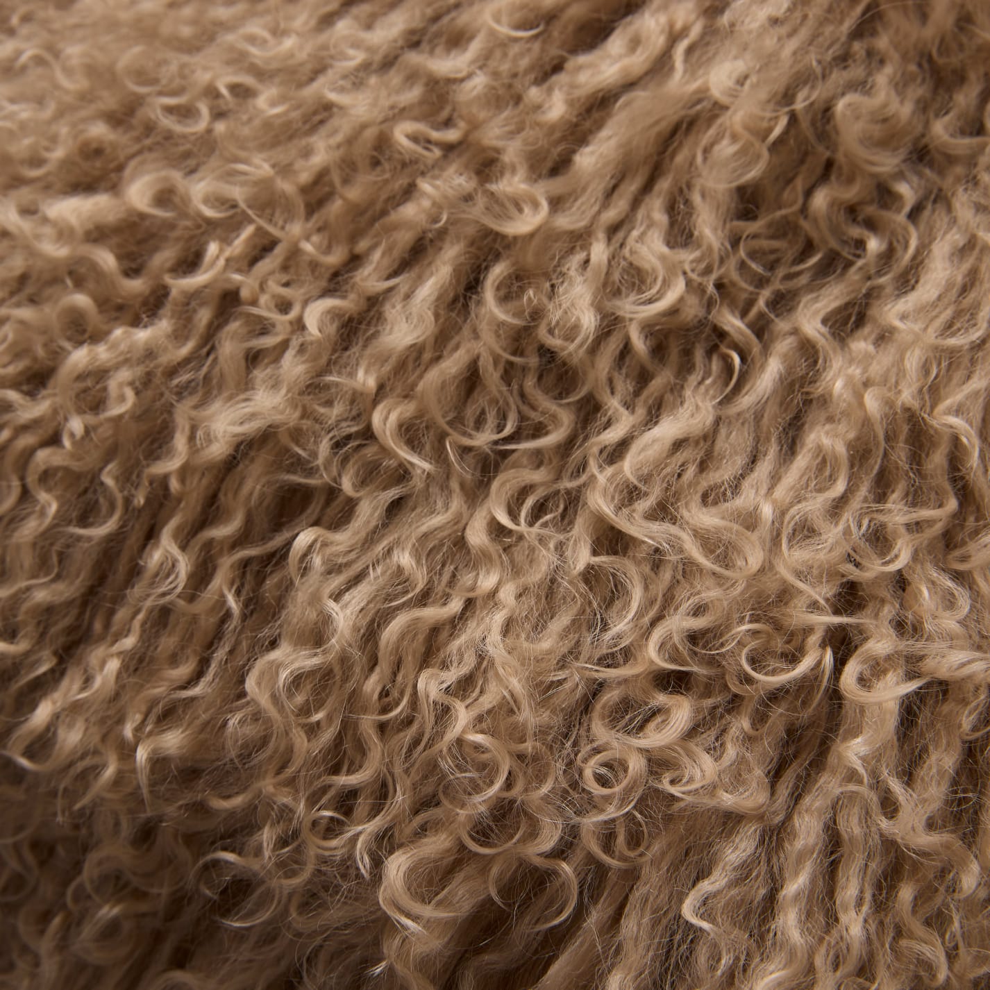 Mongolian Fur Cushion Mushroom - 55cm x 55cm color Mushroom