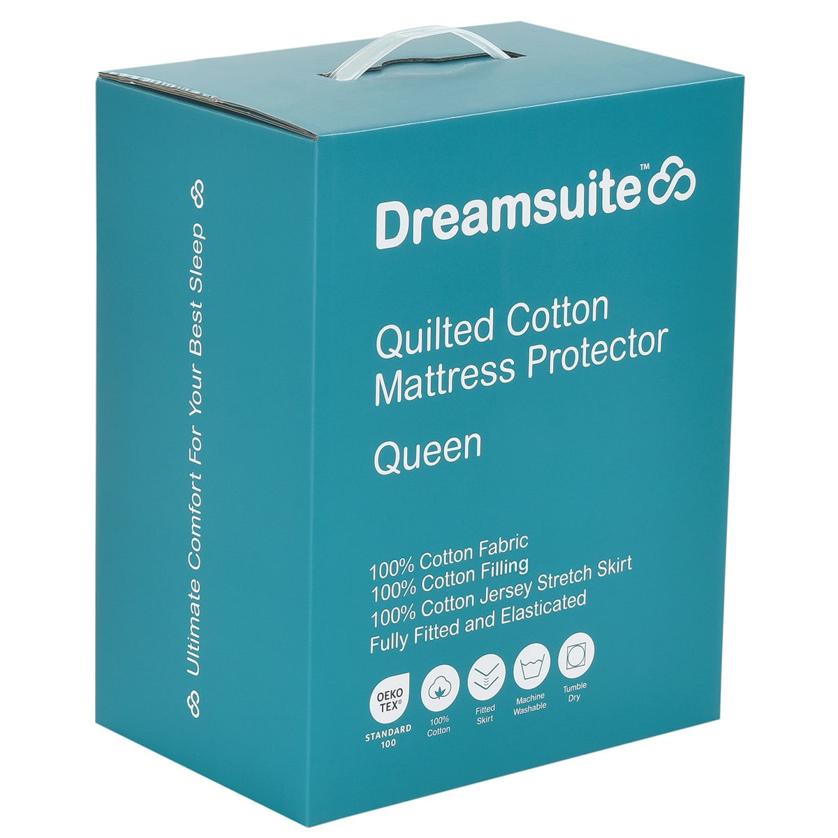 Dreamsuite Quilted Mattress Protector - Queen color White