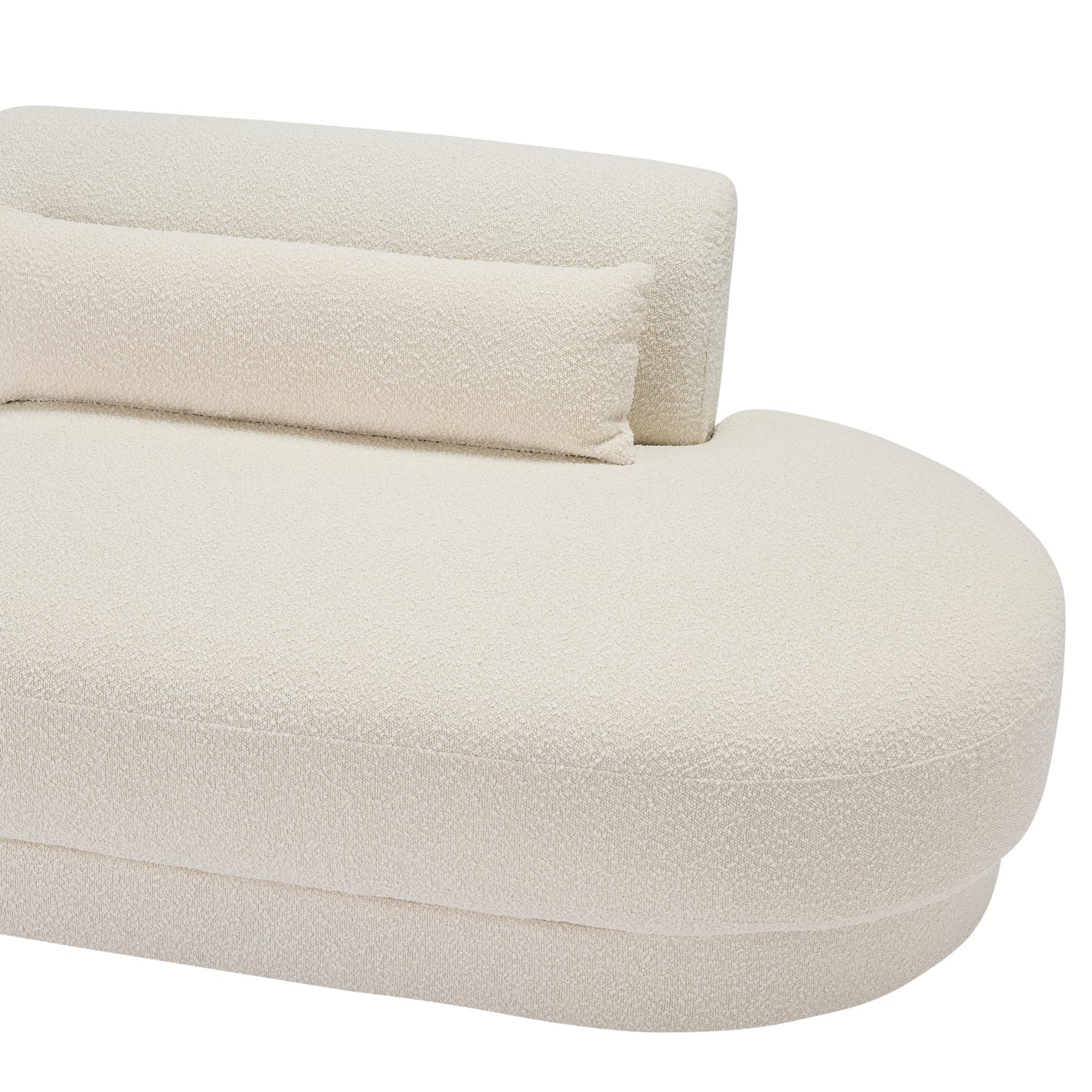 Santa Monica Boucle Ivory Terminal Right Arm Facing Module color Ivory
