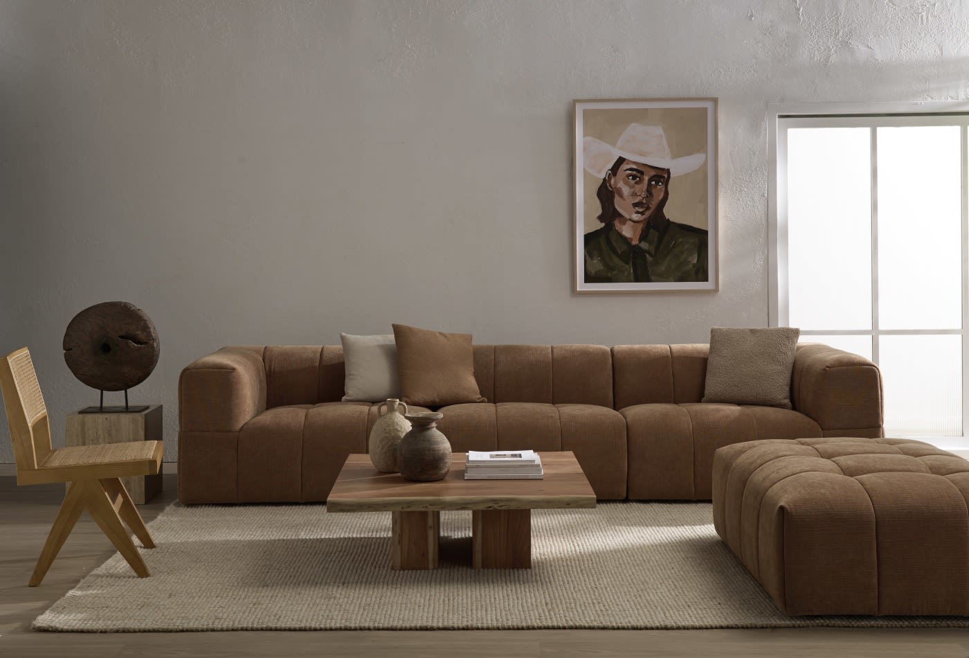 Lucello Tribute Chestnut Modular Sofa - 3 Piece color Tribute Chestnut