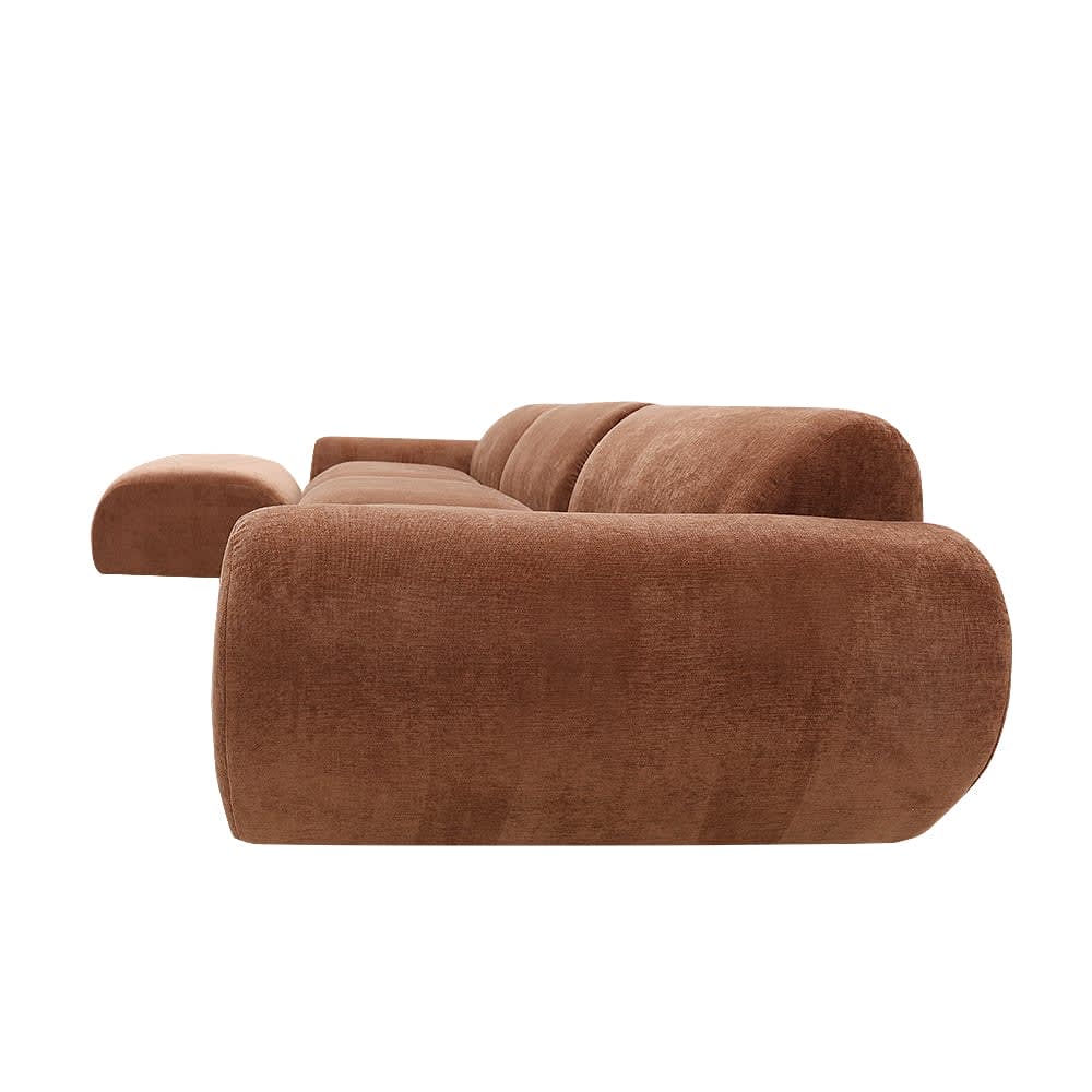 Malmo Muse Rust Sofa with Ottoman - 4 Piece color Muse Rust
